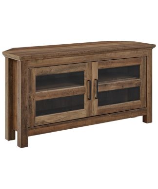 44 Corner Wood Tv Console - Rustic Oak