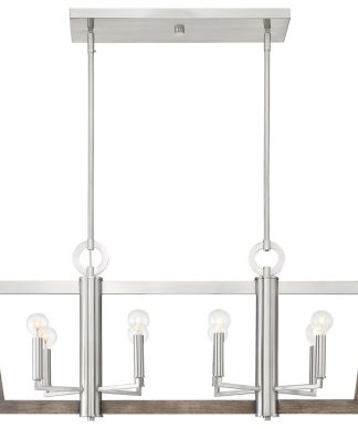 Westend 8 Light Island Chandelier, Satin Platinum