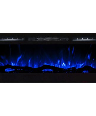 35" Log Built, Wall Ventless Heater Recessed Wall Mounted Electric Fireplace