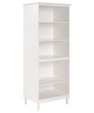 70" Tall 4 Shelf Wood Bookcase, White