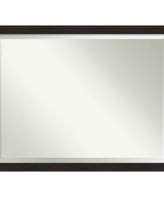 Wall Mirror Bathroom Vanity Mirror Furniture Espresso Narrow, Outer Size 44x34