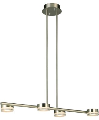 4-Light, 23W Integrated LED Pendant, Brushed Nickel