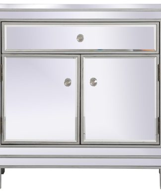 29" Mirrored Cabinet, Antique Silver