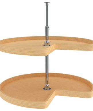 Wood Kidney 2-Shelf Lazy Susans for Corner Base Cabinets, 32"