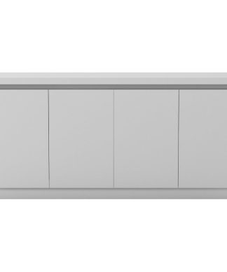 Viennese 62.99 In. 6- Shelf Buffet Cabinet In White Gloss