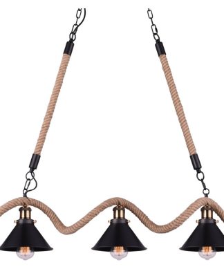 3-Light Chandelier with Black Finish