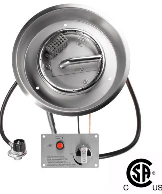 12" Round CSA Certified Fire Pit Burner Kit, Stainless Steel, Propane