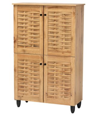 Winda 4-Door Oak Effect Shoe Storage Cabinet