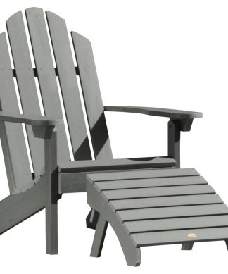Westport Adirondack Chair With Ottoman, Coastal Teak