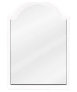 26"x36" White Reed-Frame Mirror With Beveled Glass