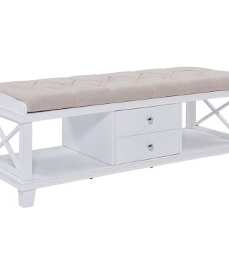 Wyndcliff Storage Bench - White