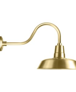 18" Oldage LED Sconce Light With Contemporary Arm, Solid Brass