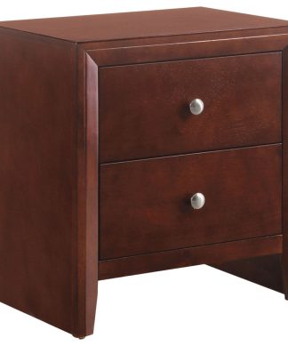 2-Drawer Wooden Nightstand, Brown Cherry, 24"