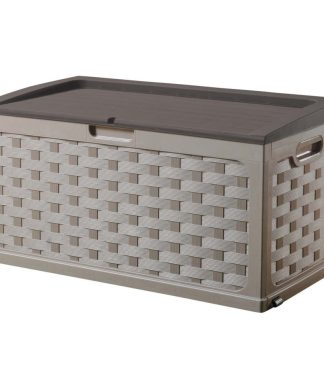 71 Gallon Plastic Deck Box, Mocha/Brown