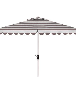 Vienna 11' Round Crank Umbrella, Gray/White