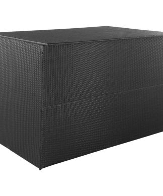 vidaXL Garden Storage BoxBlack 59"x39.4"x39.4" Poly Rattan