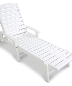 Yacht Club Chaise With Arms - Stackable, Classic White
