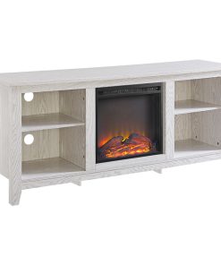 58" White Wood Fireplace Tv Stand