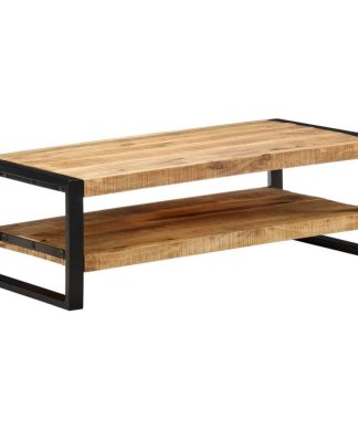 vidaXL Solid Mango Wood Coffee Table 47.2" Living Room Tea Telephone Stand