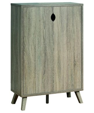 47 Inch 2 Door Wooden Show Cabinet With Angled Legs Gray