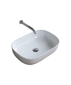 22" Oval White Ceramic Vessel Sink