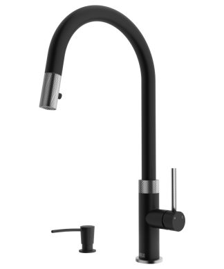 VIGO Bristol Pull-Down Kitchen Faucet With Soap Dispenser, Stainless Steel/Matte