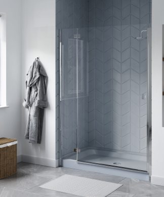Voltaire 60"x36" Single-Threshold, Center Drain, Shower Base, Gray