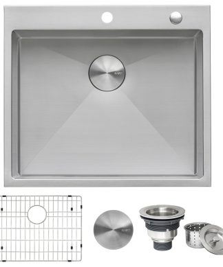 25-inch Drop-in 16 Gauge Stainless Steel Sink - RVH8007