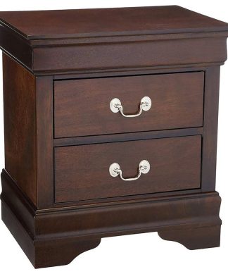 Wood Nightstand with 2 Drawers, Cappuccino