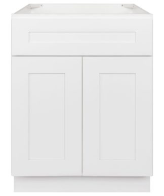 24" Bathroom Vanity Sink Base Cabinet Alpina White by LessCare