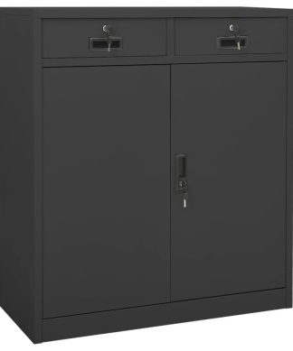 vidaXL Office Cabinet Anthracite 40.2" Steel File Storage Cabinet Furniture