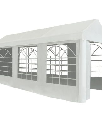 vidaXL Party Tent PE 6.6'x16.4' White Outdoor Garden Gazebo Wedding Marquee