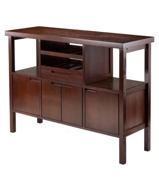 Winsome Diego Wine Rack Buffet Table in Walnut