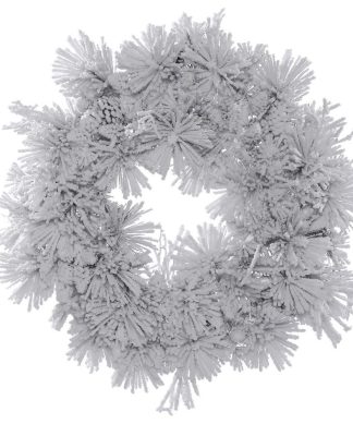 48" Flock Alberta Wreath W/Cones 210Tips