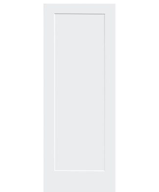 1-Panel Kimberly Bay Door, Interior Slab Shaker, White, 1.375"x24"x80"