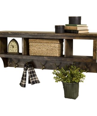 Wood Cubby Coat Rack 42" Wide With 3 Cubbies