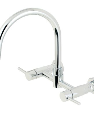 Wall Mount Kitchen Faucet, Polished Chrome
