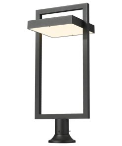 Z-Lite 1 Light Outdoor Pier Mounted Fixture, Black, 566PHXLR-553PM-BK-LE