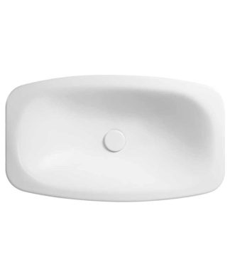 27" Cameo Rectangular Ceramic Drop-In Vessel Sink Without Overflow, White