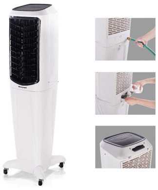 588 CFM Indoor Evaporative Air Cooler, Swamp Cooler, With Remote Control, White