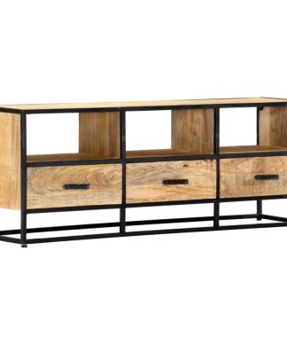 vidaXL Solid Mango Wood TV Cabinet Sturdy Modern 47.2" TV Drawer Stand Unit