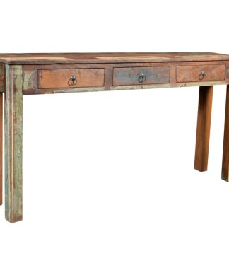 vidaXL Console Table with 3 Drawers Reclaimed Wood Entryway Hall Furniture