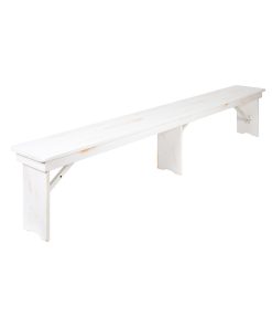 White 8'x12" Farm Bench