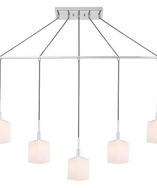 Woodbridge Lighting Langston Linear Pendant, Chrome/Chrome
