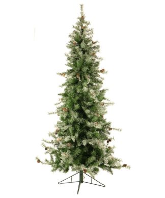 7.5' Buffalo Fir Slim Artificial Christmas Tree, Led String Lights