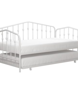 Novogratz Bushwick Metal Daybed & Trundle, White, Twin
