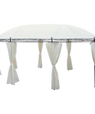 vidaXL Garden Gazebo Outdoor Party Tent with Roof Canopy Curtains Cream White