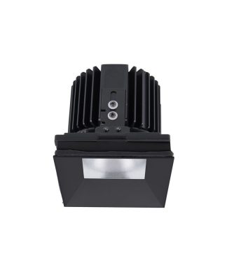 Volta 4.5" LED Square Shallow Regressed, Light Flood 45 3000K Soft White, Black
