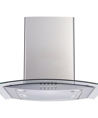 Winflo Convertible Wall-Mount Range Hood, Stainless Steel and Glass, 30"