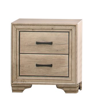 Wooden Night Stand With 2 Drawers In Brown